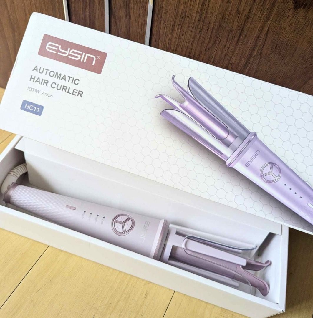 Eysin Automatic Hair Curler HC11 (Category: Hair) located in Caloocan City. Submitted by dang_26 (Listing ID 1400202280, Image 3). Description: - Eysin Automatic Hair Curler HC11 - Powerful 1000W motor - Easy temperature settings with light indicators - Comes with power cord - Includes original box - Stylish light purple color - half the selling price.
