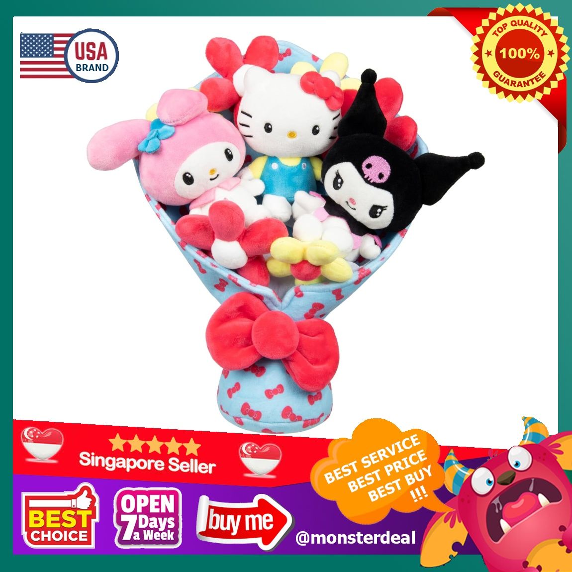 Hello Kitty and Friends - 12-inch Plush Celebration Bouquet - 9 Plush ...