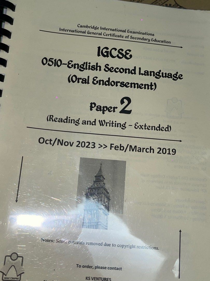 IGCSE English as a Second Language Paper 2 & MARKING SCHEME, Hobbies ...