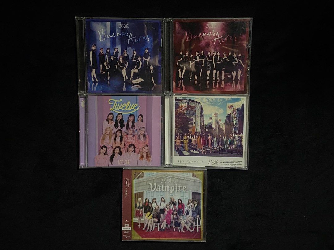IZ*ONE JAPAN ALBUMS (Category: CDs & DVDs) located in Quezon City. Submitted by crywolf_minju (Listing ID 1400298600, Image 1). Description: ₱ each izone jp albums vampire is sealed but damage.