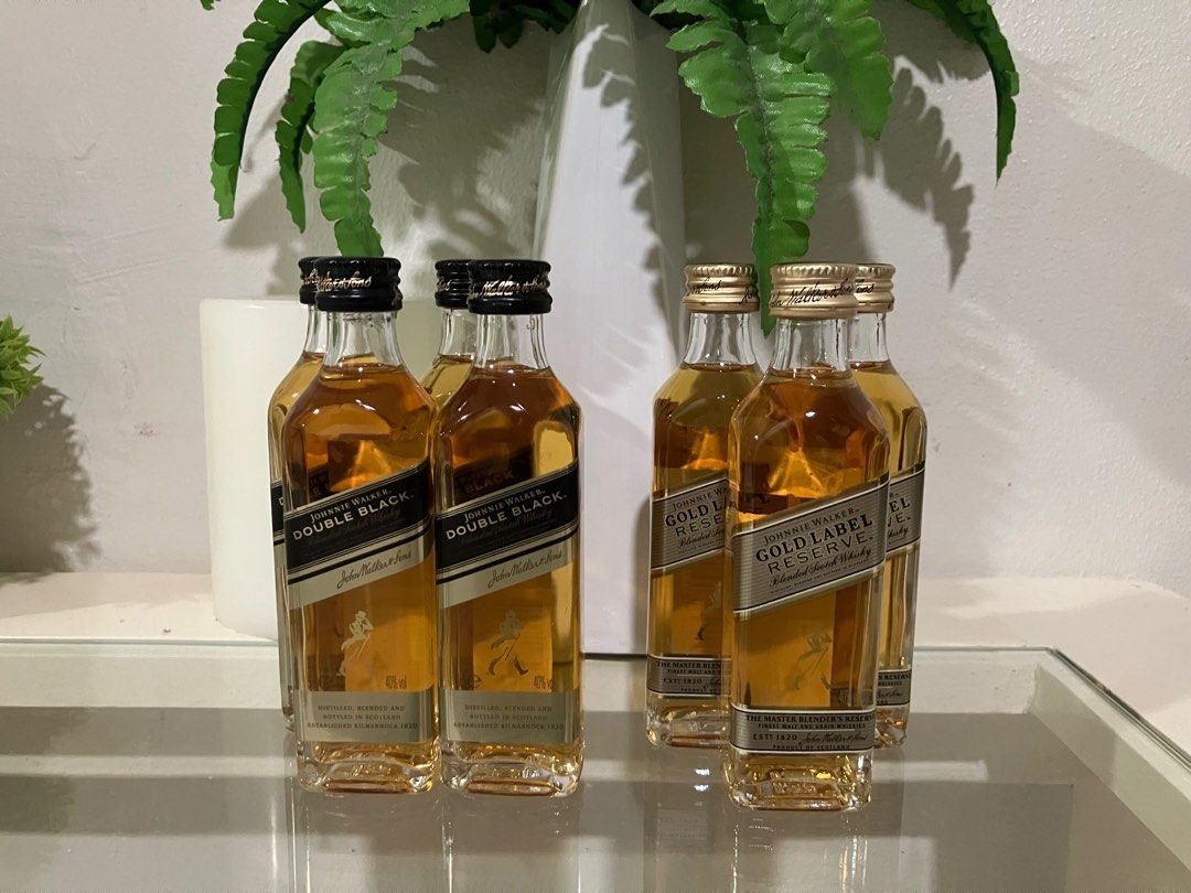 Johnnie Walker Mini’s 50ml (Category: Beverages) located in Quezon City. Submitted by kurosu09 (Listing ID 1400372726, Image 1). Description: - Johnnie Walker Double Black Mini 50ml PHP299/pc - Johnnie Walker Gold Label Reserve Mini 50ml PHP329/pc - Payment via bank transfer, GCash, Maya - Unfortunately don’t accept trades - Delivery fee not included in the price and will be shouldered by the buyer - Meet up in QC or Pasig area - Courier of choic
