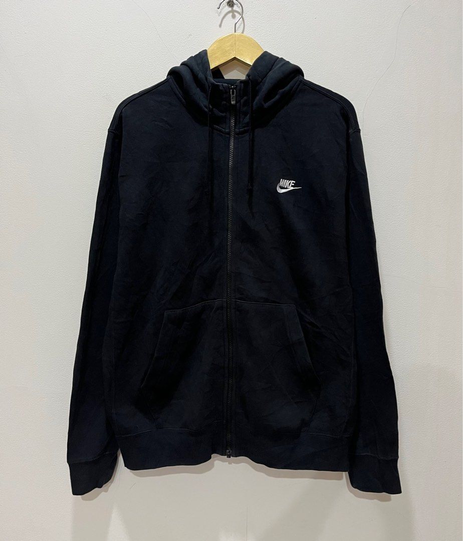 Zipper Hoodie NIKE Small Logo Black Nike Club Nike Tech