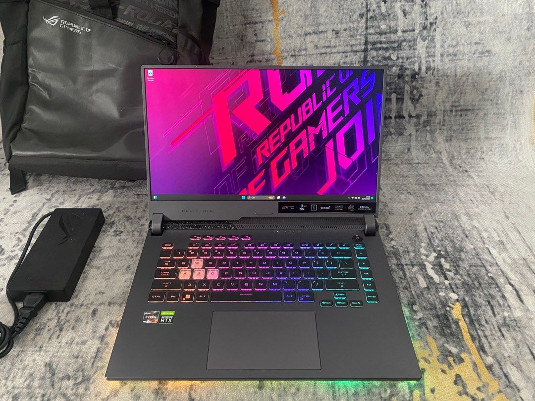 Laptop Asus RoG Strix Ryzen 6800H RTX 3060 6Gb GDDR6 140W 192bit 16/1Tb  165Hz Mulus Siap Pakai