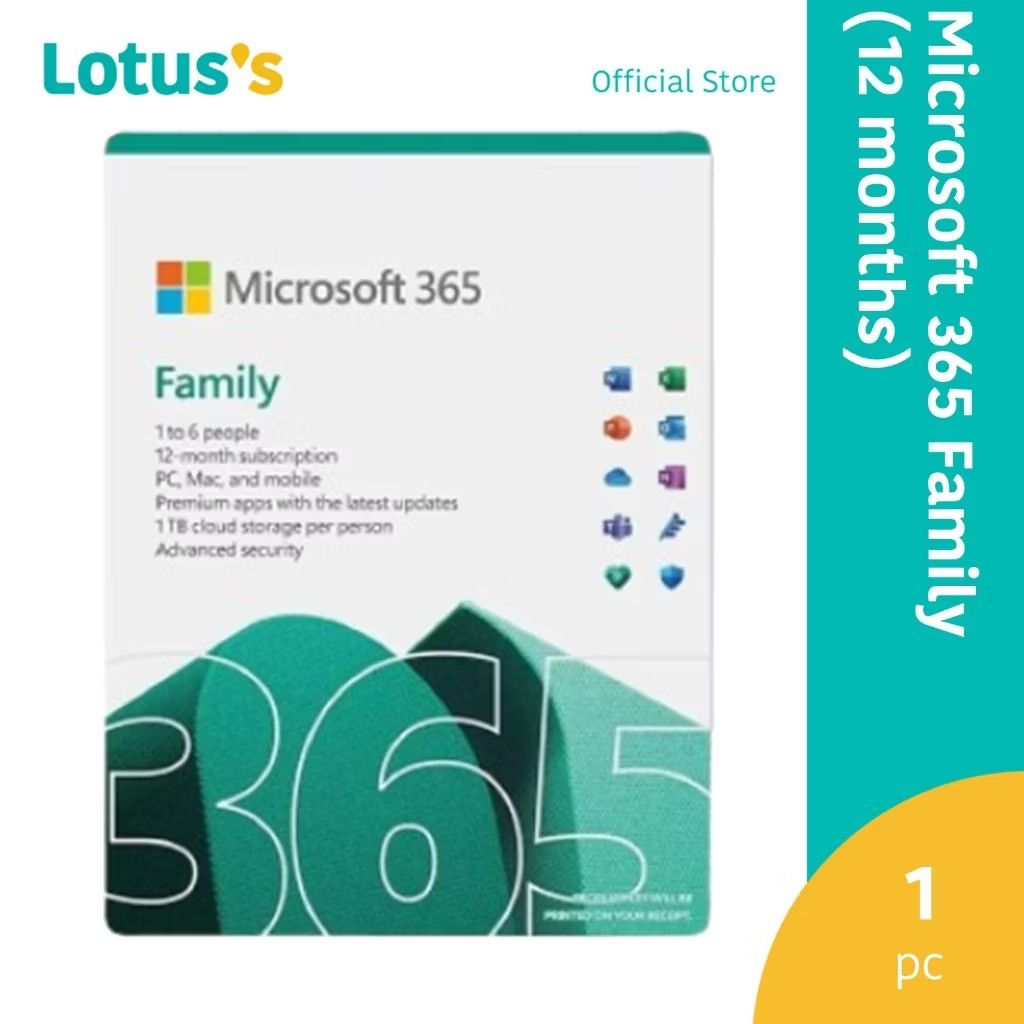 Microsoft Office 365 Family 12 Months (Free Kingston Pendrive ...