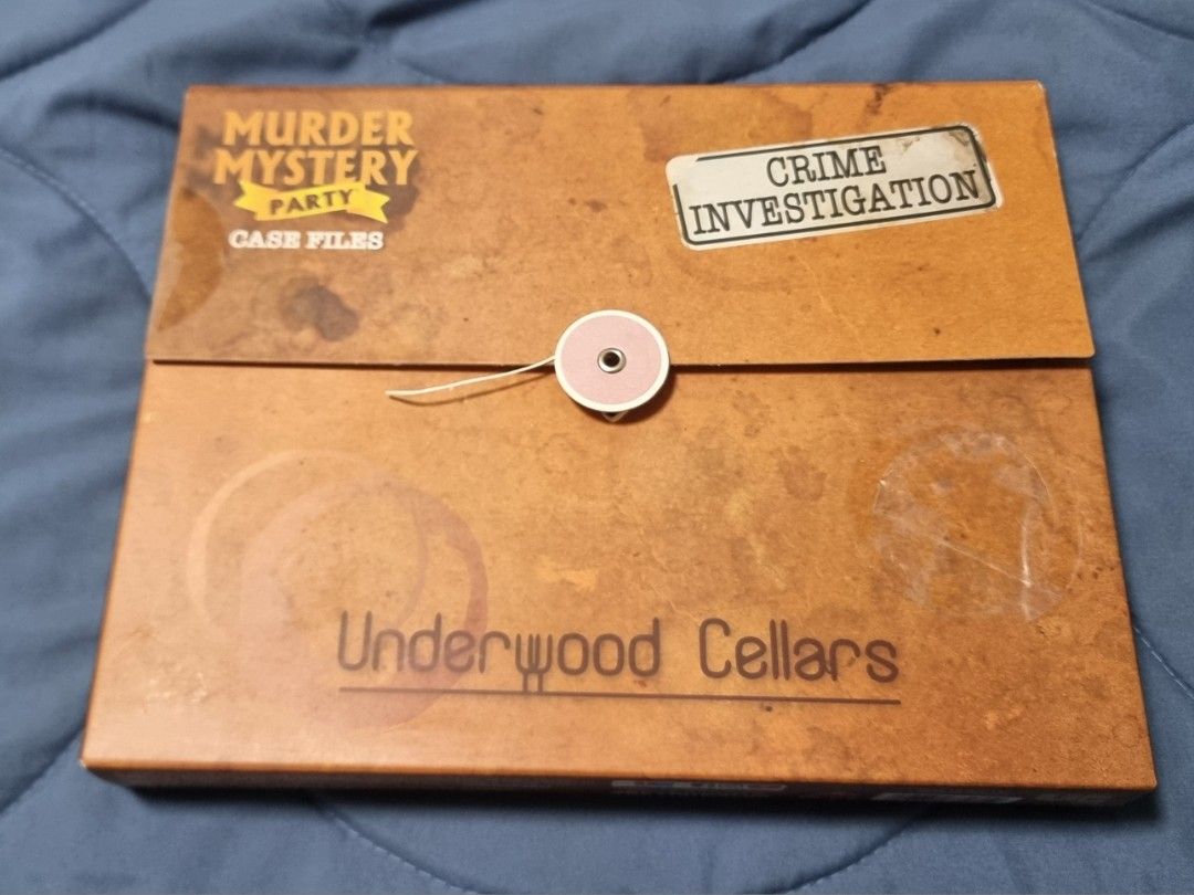 Murder Mystery Party Underwood Cellars Case Files, Hobbies & Toys