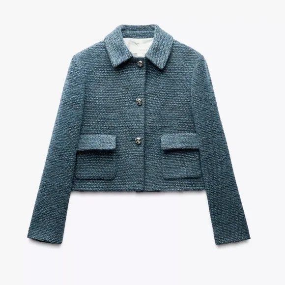 [NEW] Zara Boucle Tweed Blue Jacket (Category: Coats, Jackets and Outerwear) located in Quezon City. Submitted by everythingmustgo__ (Listing ID 1400347527, Image 1). Description: — brand new with tags — ₱4,395 on tag — perfect for your overseas trip this coming holiday season!! — this is really nice in person ‼️ firm with price. low ballers will not be entertained ‼️.
