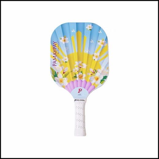 Palakol Pamaypay Pickleball Paddle (Category: Racket and Ball Sports) located in Manila. Submitted by itsjz (Listing ID 1400378898, Image 1). Description: Inspired by the graceful curves of the traditional Filipino Pamaypay (fan), this paddle is a tribute to elegance, culture, and court-ready confidence. With its vibrant sunrise and floral design, Pamaypay is crafted for players who value both style and performance. Engineered with a 10.5 mm thin