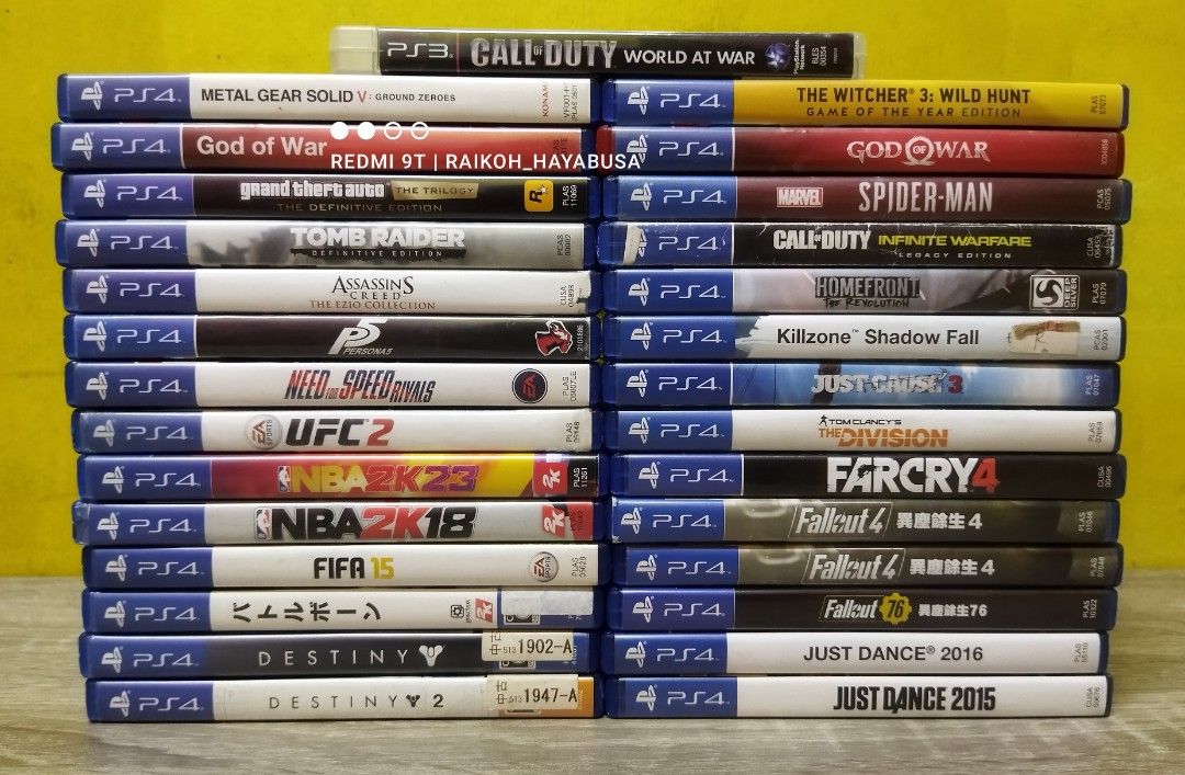 Playstation 4 Games & BUNDLE! (Category: PlayStation) located in Dasmarinas. Submitted by nixx_hayabusa (Listing ID 1400250209, Image 2). Description: Playstation 4 Games for sale Metal Gear Solid V "Ground Zeroes" 600 (SOLD) The Witcher 3: Wild Hunt (Like New) 700 (SOLD) "Game Of The Year Edition/GOTY" Homefront "The Revolution" 700 (SOLD) Killzone Shadow Fall 650 (SOLD) Just Cause 3 500 Tom Clancy's The Division 500 Tomb Raider "Definitive Edit