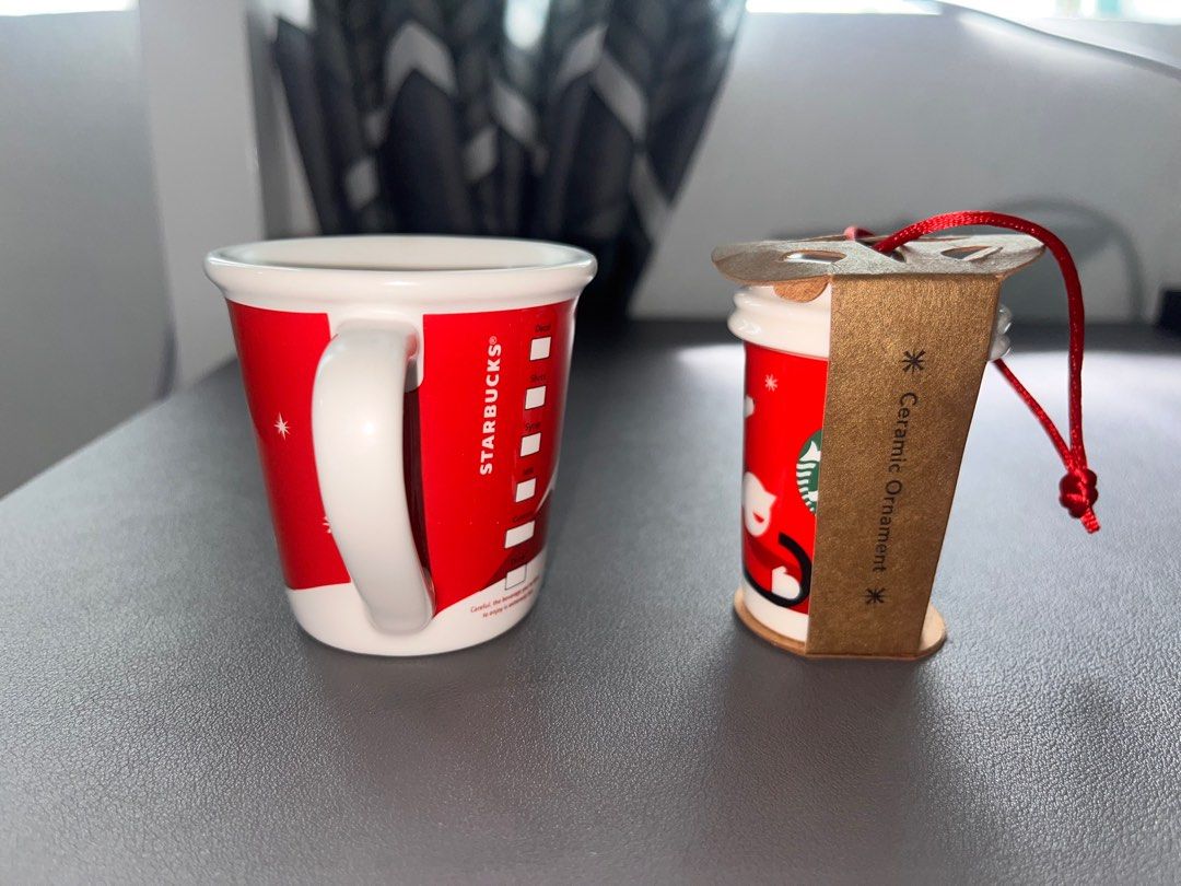 Starbucks Holiday Ornament Ceramic Set (Category: Coffee & Tea Tableware) located in San Pedro. Submitted by khelzcute (Listing ID 1400211594, Image 2). Description: Starbucks Holiday Ornament Ceramic Set Christmas Sledding Dog & Kid Buy for both items.