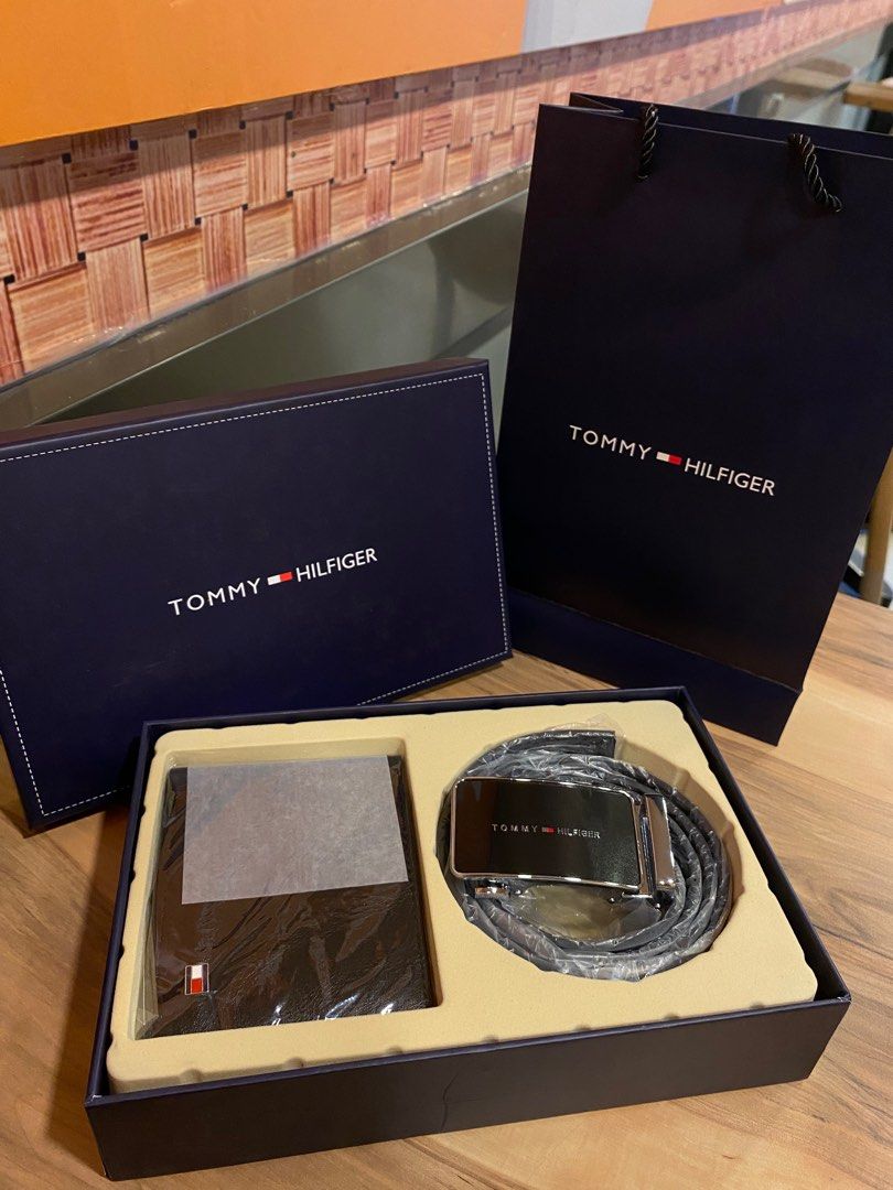 TOMMY HILFIGER BELT & WALLET SET (Category: Wallets & Card Holders) located in Manila. Submitted by justria (Listing ID 1400199565, Image 1). Description: with box and paperbag.