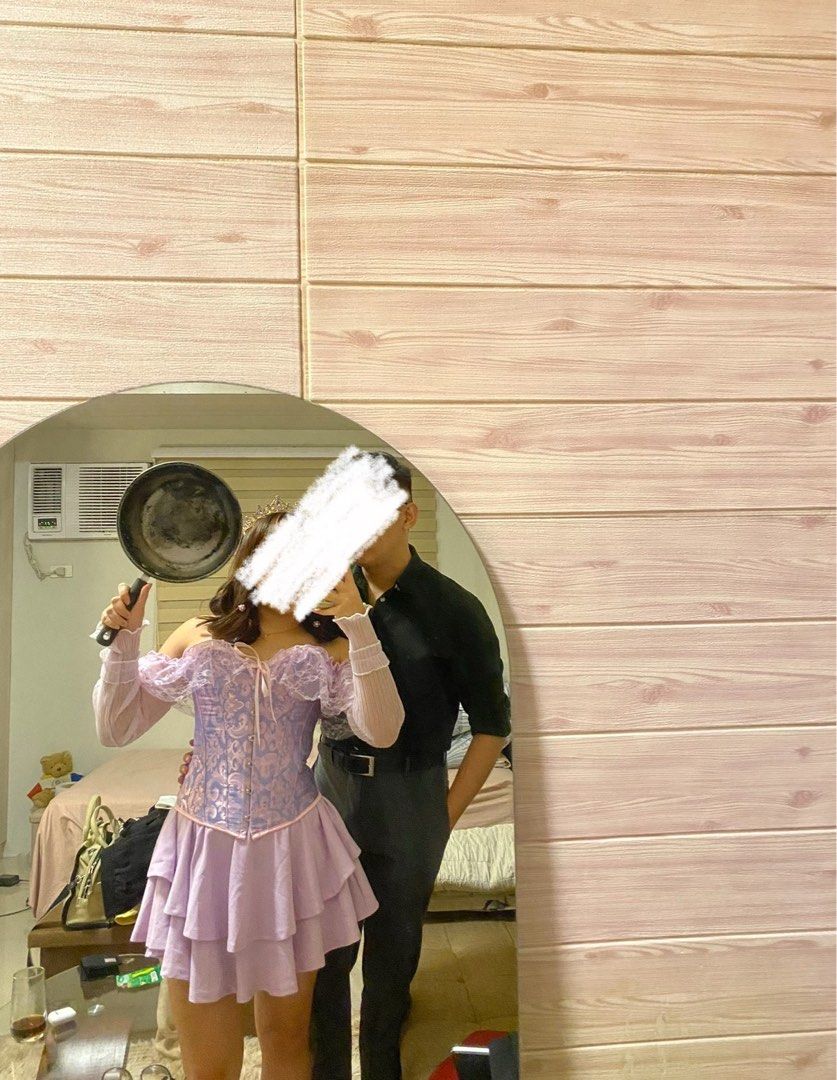 [ FOR RENT ] rapunzel halloween costume (Category: Sets or Coordinates) located in Quezon City. Submitted by patchotdeclutz (Listing ID 1395094877, Image 2). Description: used once! security deposit: 500 (will be refunded once clothes are returned) + 500 per night inclusions - purple corset - purple skirt - tiara - arm gloves - purple flower hair clips booked dates 🚫 - oct 25 - oct 30 to nov 1.