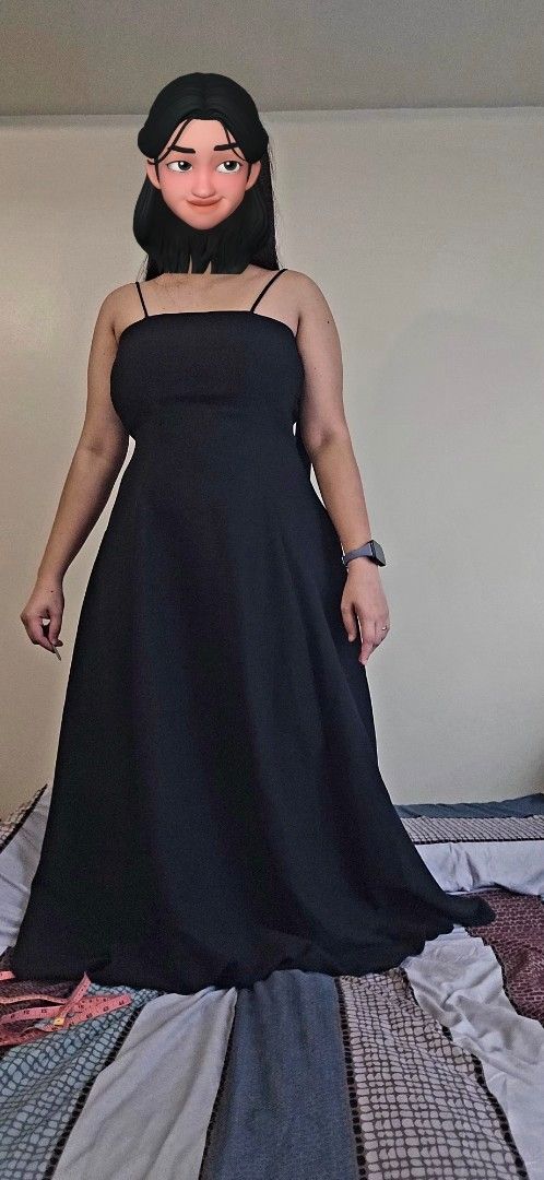 Black Maxi Dress (Category: Dresses) located in Mandaluyong City. Submitted by zeus2021 (Listing ID 1400441164, Image 2). Description: Elegant black maxi dress. Features a flowing skirt and various neckline styles, including strapless, spaghetti strap, and cowl neck. Perfect for formal events or special occasions. Available in multiple styles. feel sexy and be sexy as the dress has a built in Corset bust size hip size 29 to 30inches waist size 26