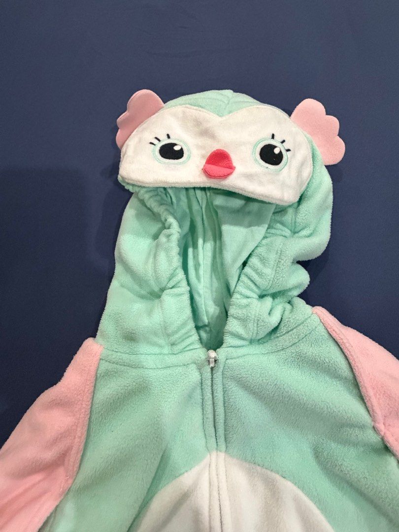 Carter's Owl Costume - 24 Months (Category: Babies & Kids Fashion) located in Muntinlupa City. Submitted by emvn (Listing ID 1400553187, Image 2). Description: Carter's Plush Owl costume for 1-3yo. Green & pink, hooded and with wings. .