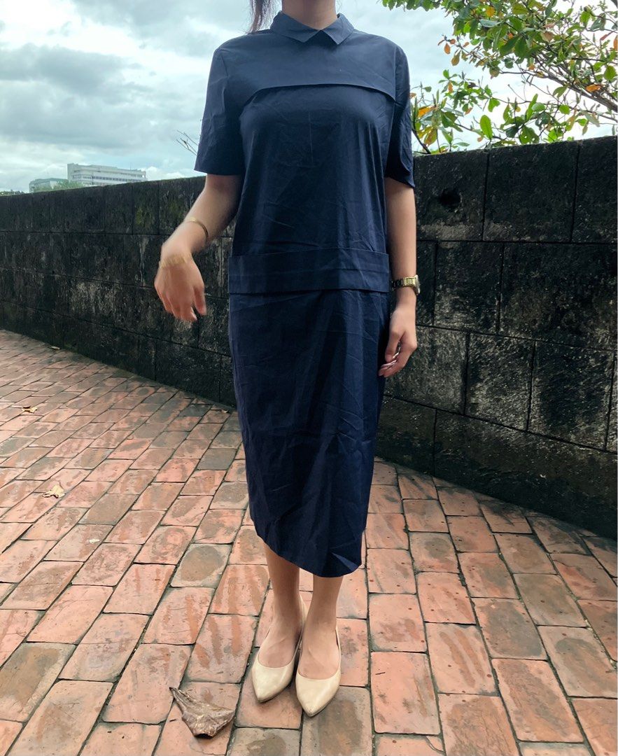 COS DRESS (Category: Dresses) located in Makati City. Submitted by rubyaltiche (Listing ID 1400579325, Image 3). Description: COS DRESS NAVY BLUE SIZE 36 on tag small.