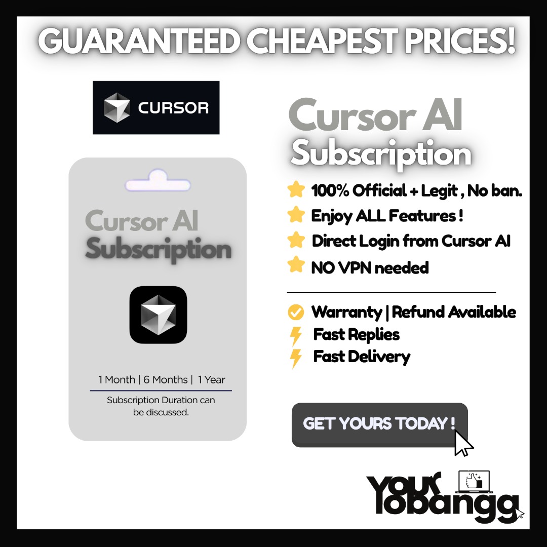 Cursor AI Pro Official Subscription CHEAPEST | 6 Months / 12 Months ...