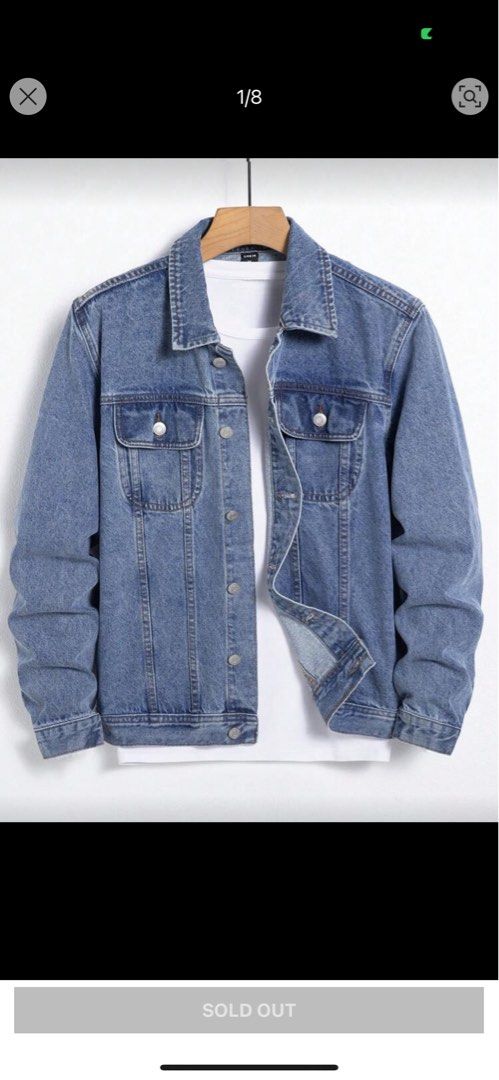 Denim Jacket (Category: Coats, Jackets and Outerwear) located in Valenzuela. Submitted by lokithepug (Listing ID 1400443790, Image 1). Description: - Classic denim jacket - Light blue wash - Regular fit - Two chest pockets - Button closure - Versatile layering piece.