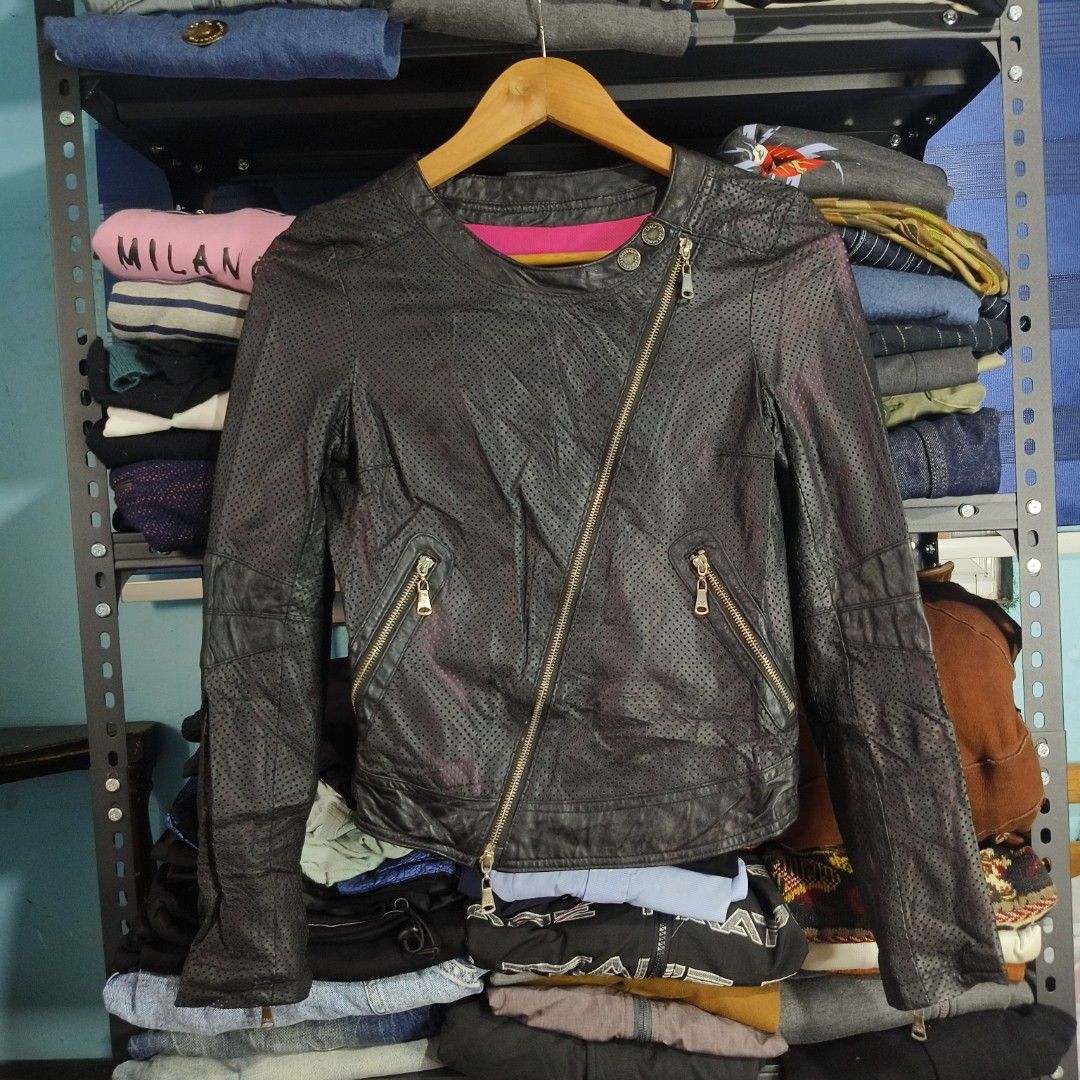 Dolce & Gabbana - Leather Biker Jacket (Category: Luxury Apparel) located in Cavite. Submitted by gooditems.cavite (Listing ID 1400533509, Image 2). Description: size 36 on tag 16x21 14.5 inches shoulder 23inches sleeves no flaws excellent condition .