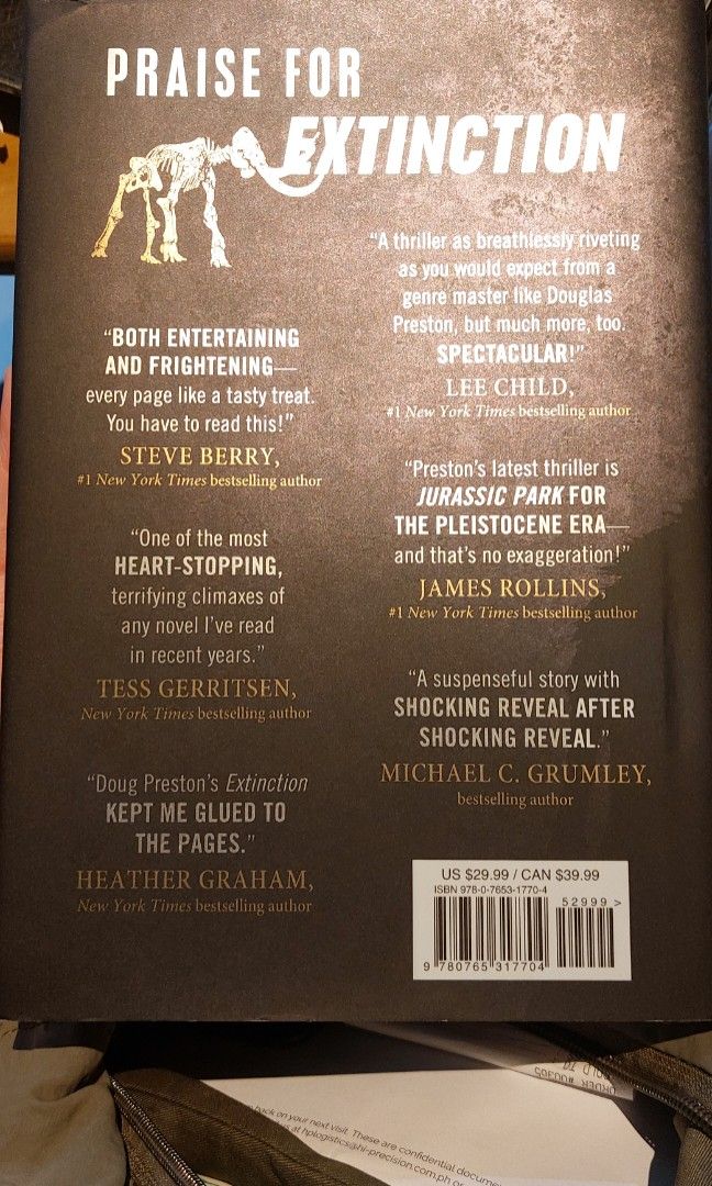 Extinction- Douglas Preston (HB) (Category: Storybooks) located in Manila. Submitted by as_declutter (Listing ID 1400481244, Image 2). Description: brand new, hardbound remaindered copy Loc: Manila MOD: ggx, j&t, lalamove.