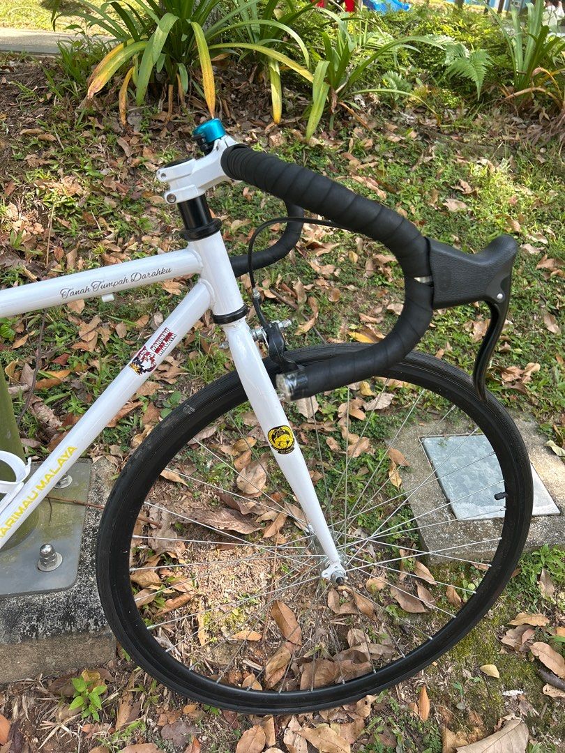 Fixed Gear Road Bike White Sports Equipment Bicycles Parts