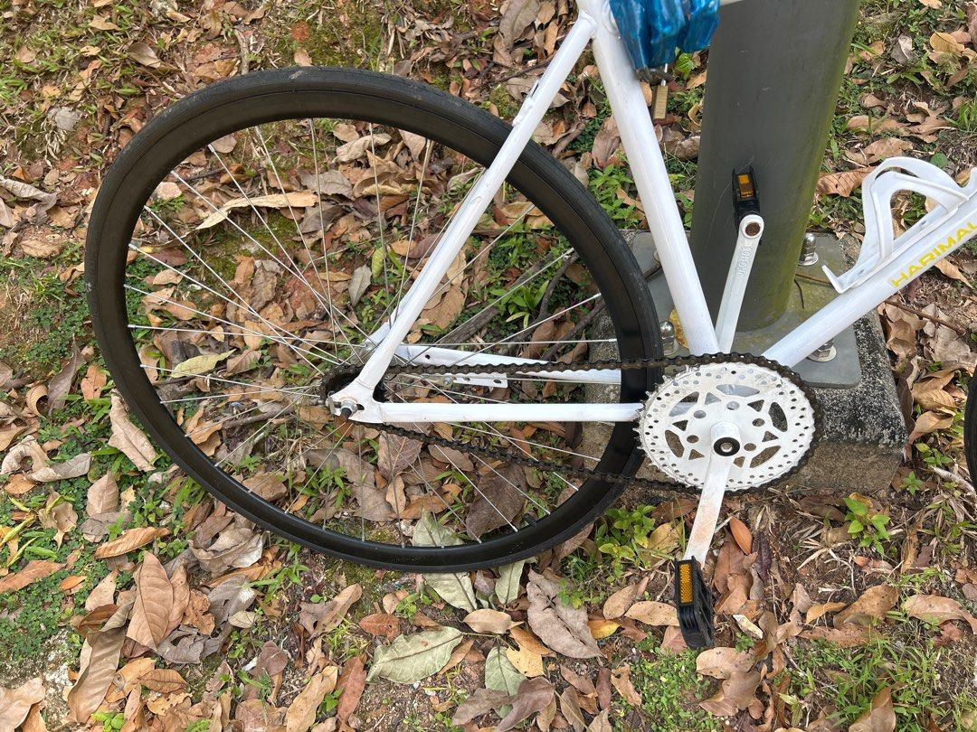 Fixed Gear Road Bike White Sports Equipment Bicycles Parts