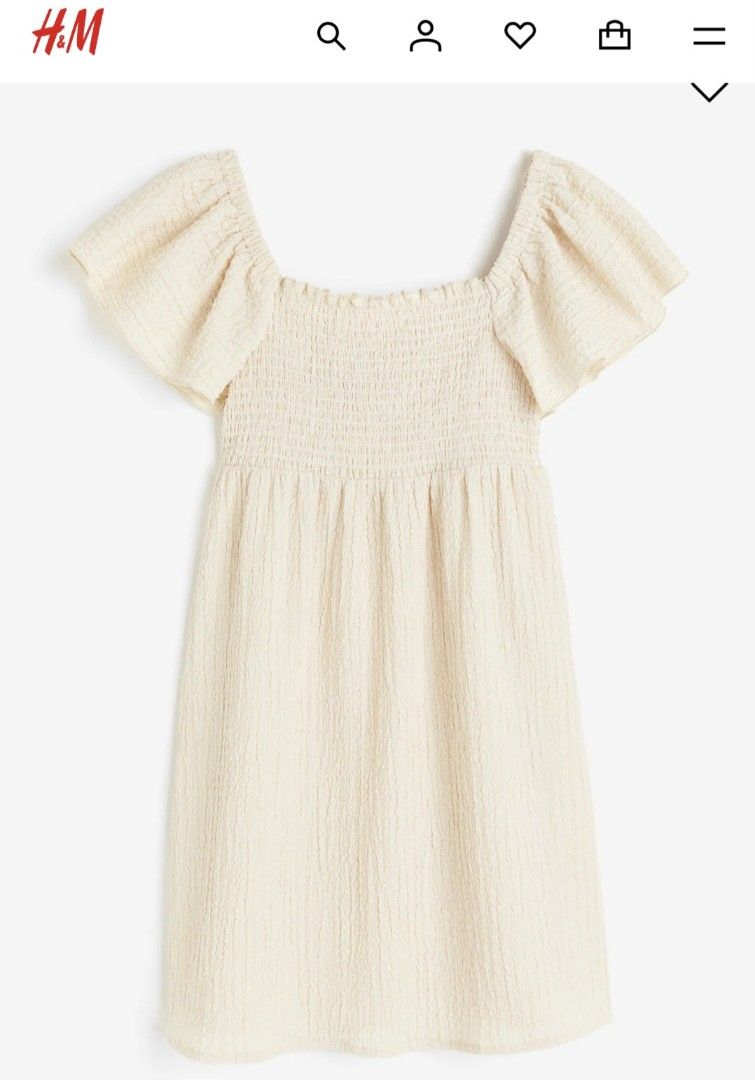 H&M Smocked Dress (Cream) (Category: Dresses) located in Manila. Submitted by xilala22 (Listing ID 1400433879, Image 1). Description: Medium cream color #h&m, #hm, #brandnew, #dress, #manilabased, #forsale, #prelovedph.