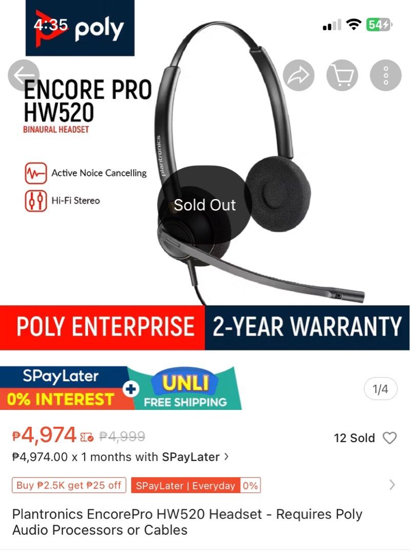 Plantronics EncorePro 520 Headset (Category: Headphones & Headsets) located in Valenzuela. Submitted by john.ipapooo (Listing ID 1400568092, Image 2). Description: .