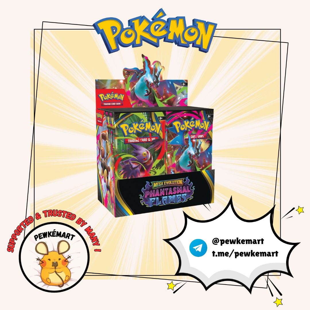 PREORDER] Pokemon ME02 Phantasmal Flames Booster Box , Hobbies & Toys, Toys  & Games on Carousell