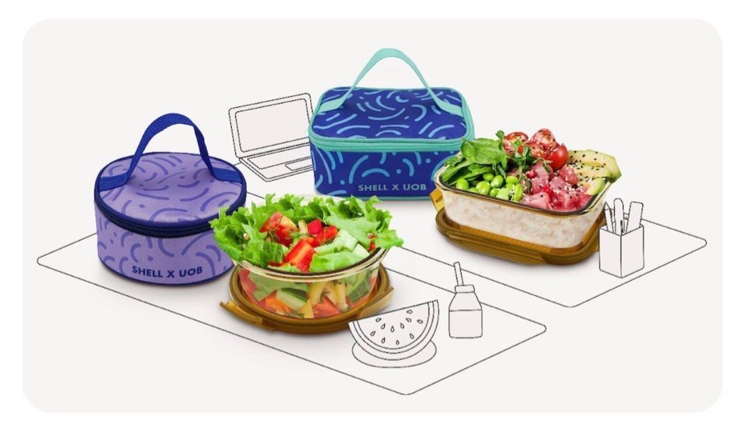 Shell X UOB LocknLock Grab & Go Set (Purple Round), Furniture & Home ...