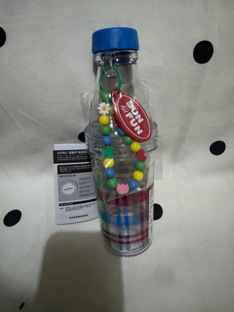 Starbucks Korea Spring Limited Edition (Category: Water Bottles & Tumblers) located in Paranaque City. Submitted by msjam63 (Listing ID 1400486162, Image 2). Description: Starbucks Korea Spring Edition Brand new with care manual 591 ml Open two ways as seen in photos Acrylic summer plaid print Includes charms .