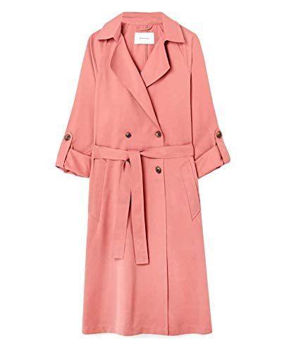 Stradivarius Pink Trench Coat (Category: Coats, Jackets and Outerwear) located in Manila. Submitted by dodebelen (Listing ID 1400455522, Image 3). Description: Stradivarius Pink Trench Coat Used once Size L Fits M-L.