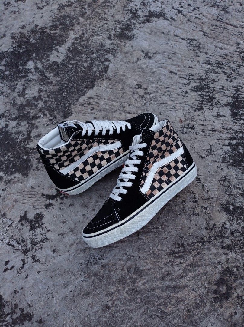 Vans SK8 Checkerboard Japan Market, Fesyen Pria, Sepatu Sneakers