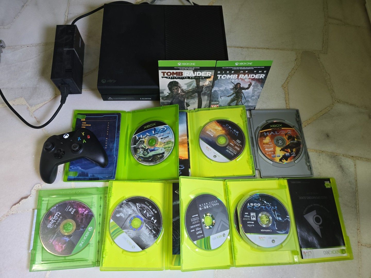 Xbox One with Halo and Tomb Raider, Video Gaming, Video Game