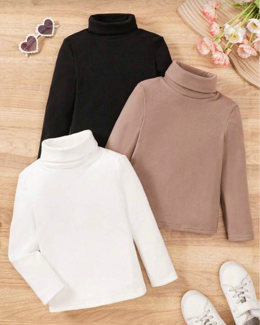 Young Girls Turtleneck Long Sleeve Top (Category: Longsleeves) located in Manila. Submitted by sabsarte (Listing ID 1400387921, Image 1). Description: - Long-sleeved turtleneck top - Available colors: Black, White, Brown - Suitable for young girls - Versatile piece for various occasions - Comfortable material with good elongation.
