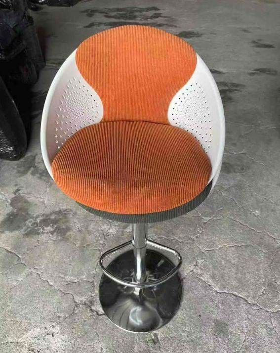 Adjustable Bar Stool Bar Chair (Category: Chairs) located in Makati City. Submitted by gineth24 (Listing ID 1400650464, Image 1). Description: Brand New Grey and Orange available Silver legs +sf, may vary per location Pm for inquries.