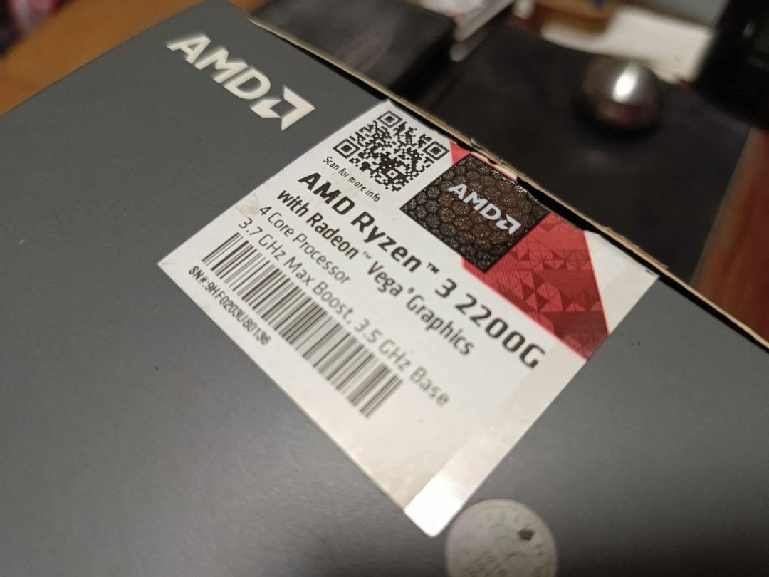 AMD RYZEN 3 2200G PROCESSOR (WITH RADEON VEGA GRAPHICS) PC INTEL CORE (Category: Computer Parts) located in Malabon City. Submitted by duncanfinest (Listing ID 1400659601, Image 2). Description: For Sale: AMD Ryzen 3 2200G Processor (With Radeon Vega Graphics) = P2,200.00 PLEASE READ THE ITEM DESCRIPTION THOROUGHLY & PROPERLY. - Item is 100% original & has already been used mainly for office work only. Item is very well-maintained & has never bee