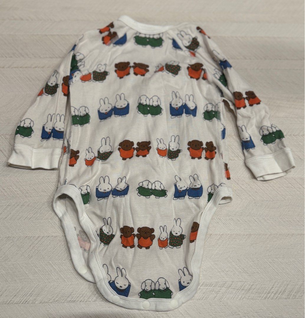 bb衫- Uniqlo Baby Miffy Long Sleeve Onesie, 兒童＆孕婦用品, 嬰兒及