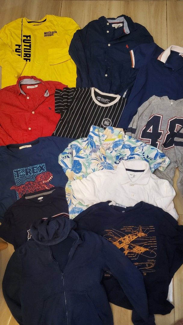 branded longsleeves and shirt 12pcs (Category: Babies & Kids Fashion) located in Manila. Submitted by KENKEI (Listing ID 1400631739, Image 1). Description: 7-10yo branded clothes polo (ralph lauren), moose gear, old navy ,cat & jack, gap kids.