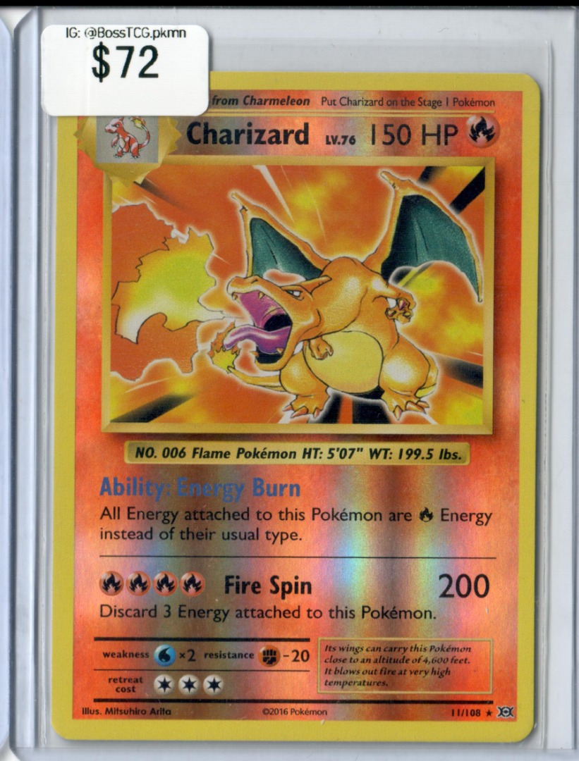 Charizard Reverse Holo XY Evolutions Pokemon TCG Card English 11/108 ...