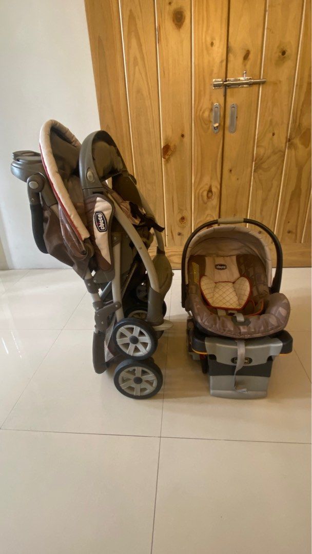 Chicco Travel System Stroller (Category: Strollers) located in Silang. Submitted by ddeclutterproject (Listing ID 1400622179, Image 2). Description: The product in the image is a Chicco Cortina CX Stroller. Condition: 8 out of 10 *heavy duty *bought 2011 and still in tough condition *with discoloration and light scratches *mechanisms in very good condition *perfect for travel *well-loved The stroller features a cradle-effect seat with an adjustab