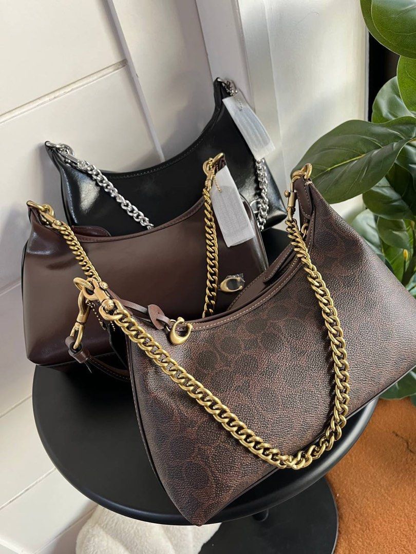 Coach Juliet Classic (Category: Luxury Bags & Wallets) located in Batangas. Submitted by YSABELLE_MARGARETTE (Listing ID 1400638456, Image 1). Description: - Coach shoulder bag - Available colors: Black, Brown, Monogram - Includes chain strap and adjustable strap - Zippered main compartment - Interior pocket - Coach logo visible - Comes with tags.