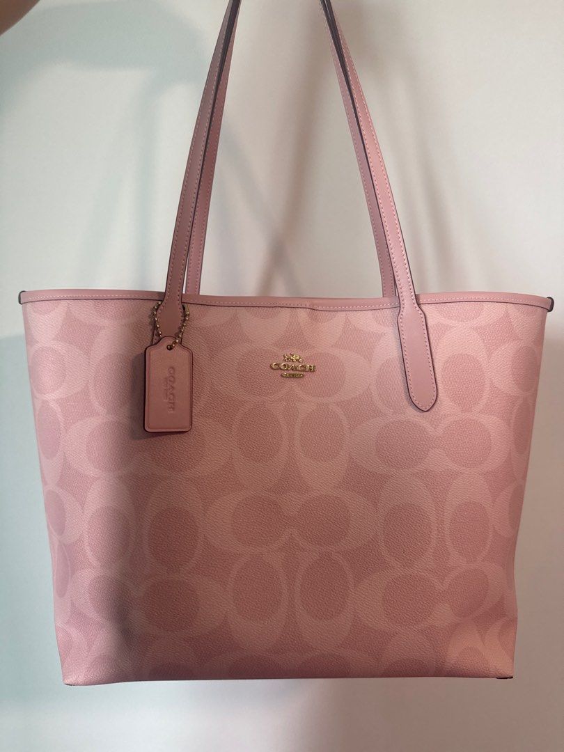 Coach Pink City Tote Bag, Women's Fashion, Bags Wallets