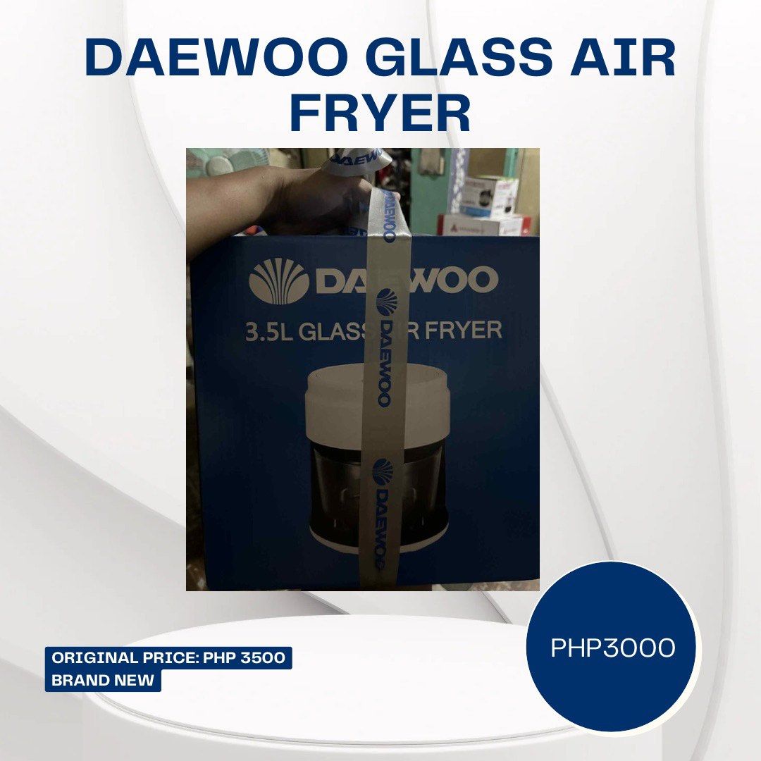 Daewoo Glass Air Fryer (Category: Fryers) located in Manila. Submitted by girlypop_444 (Listing ID 1400714170, Image 1). Description: .