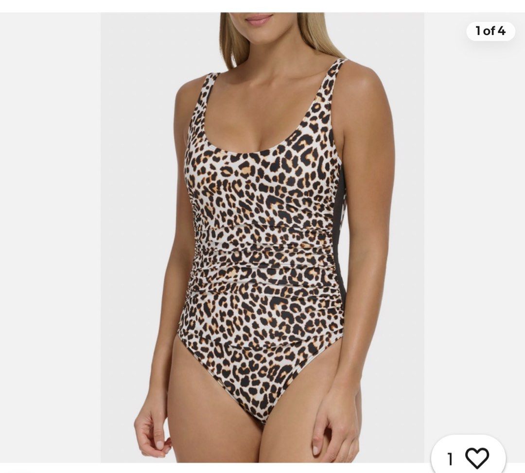 DKNY LEOPARD PRINT ONEPIECE PLUS SIZE MEDIUM-LARGE (Category: Bikinis & Swimsuits) located in Bulacan. Submitted by declutterbuds (Listing ID 1400623640, Image 1). Description: No flaw Malinis na malinis.