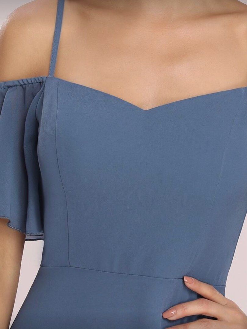 Dusty Blue Off-Shoulder Gown (Category: Dresses) located in Muntinlupa City. Submitted by marianamillais (Listing ID 1400588088, Image 3). Description: .