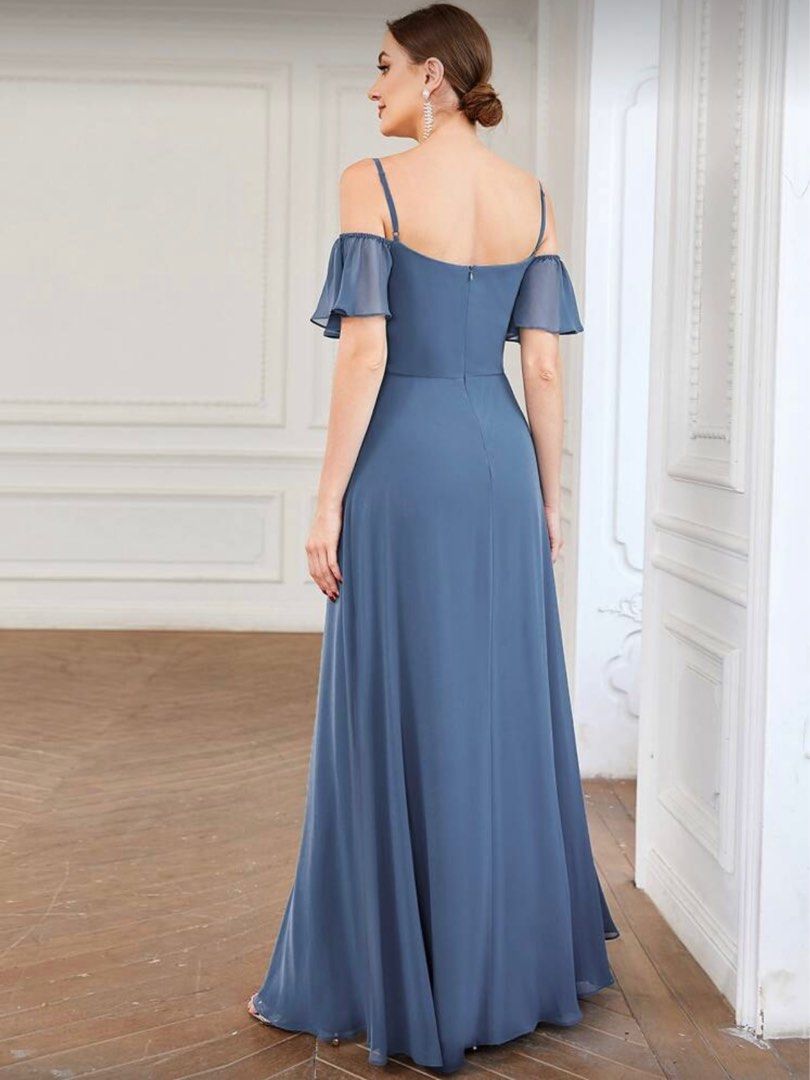 Dusty Blue Off-Shoulder Gown (Category: Dresses) located in Muntinlupa City. Submitted by marianamillais (Listing ID 1400588088, Image 2). Description: .