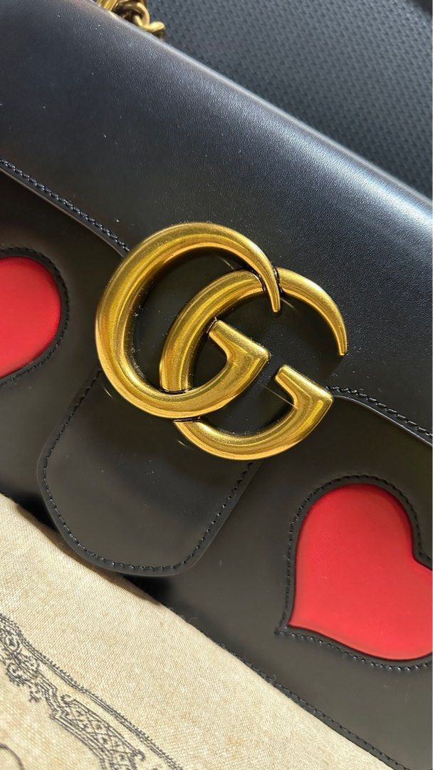 Gucci Marmont Medium Heart (Category: Luxury Bags & Wallets) located in Cavite. Submitted by awesome0022 (Listing ID 1400765634, Image 2). Description: Selling my pre-loved Gucci Marmont Medium Heart. This has a very nice leather and spacious as well. Selling for only P4,500 Once bag is purchased, no return, no exchange and no refund. Buy as is where is but no issues in this bag. Payment via BDO, Maya, PSBank transfer. Shipping via lalamove or LB