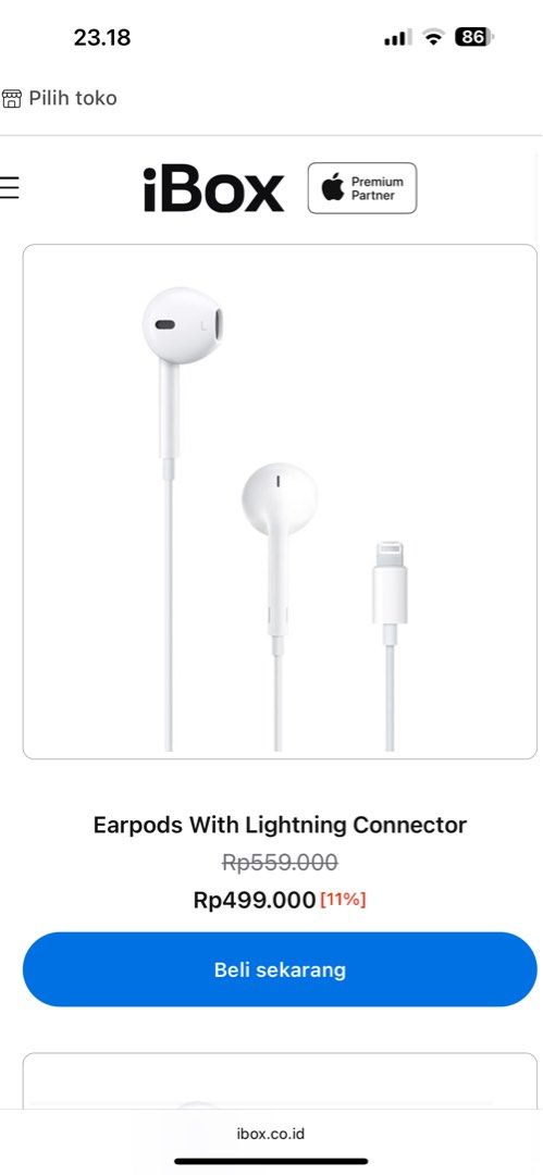 Headset Original iBox (Earpods Lightning) - Main Image
