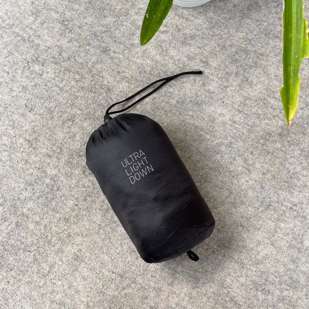 Jacket puffer ultralight uniqlo packable hitam goose down bulu