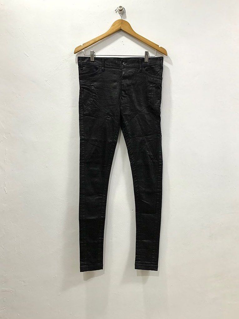 JULIUS FALL WINTER 2015-2016 “SPHERE” COATED SKINNY LONG PANTS (Category: Jeans) located in Cavite. Submitted by ___layern0ne (Listing ID 1400709345, Image 1). Description: Tagged Size: 2 Waistline: 32 Front Rise: 9 inches Leg Opening: 4.2 inches Length: 40 inches Measured laid flat and at its longest point Slightly wrinkled due to storage Gently used | Still in great condition | No major flaws like rips and holes Requires light cleaning to remov