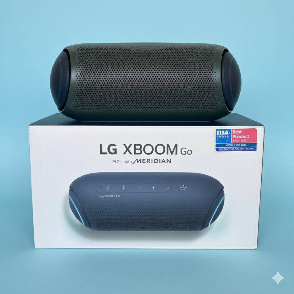 LG XBoom Go PL7 (Category: Soundbars, Speakers & Amplifiers) located in Davao. Submitted by ckkb1821 (Listing ID 1373982987, Image 1). Description: LG XBoom Go PL7 Key Features: 30 watts RMS Meridian Technology Dual Action Bass Long Battery Life (10 hours) Water/Splashproof (IPX5) Excellent condition. Battery life is still at 90-95%. Seldom used as I have a mini component. Issue: Repainted back and front covers to an Army Green Colorway. Minor si
